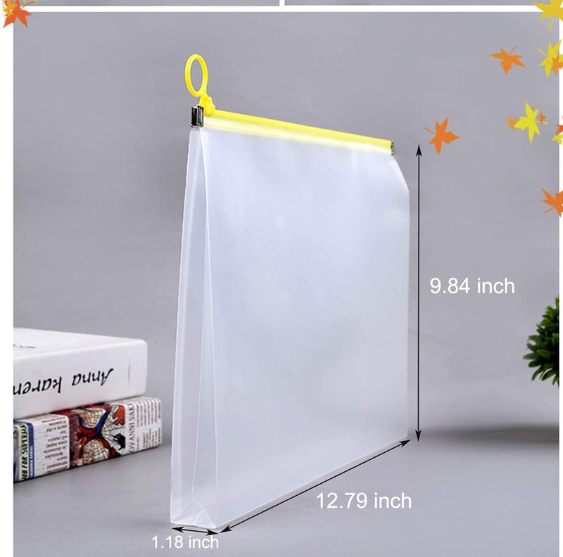 YESSART 9x12 Clear Zip Plastic Envelopes File Document Paper Holder Pack of 4 (4 Pack) - Image 2